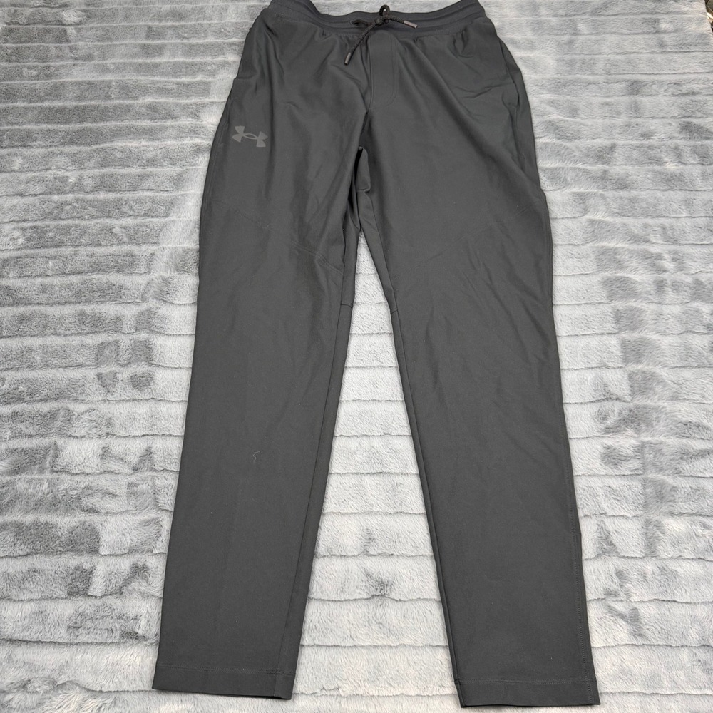 Under Armour Mens Tapered Joggers Black Stretch Training Pants Medium RN96510